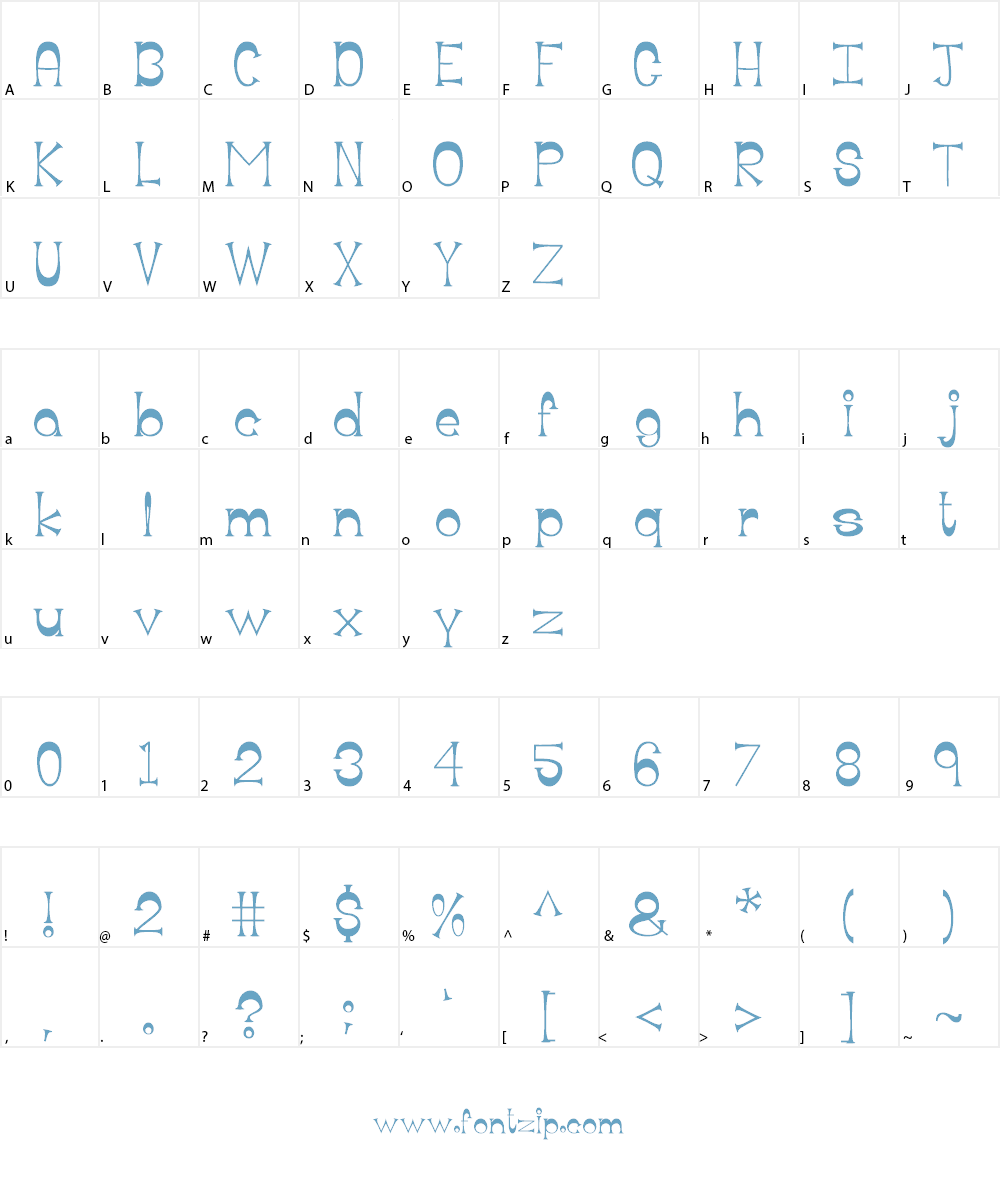Aimless 101 Font Character